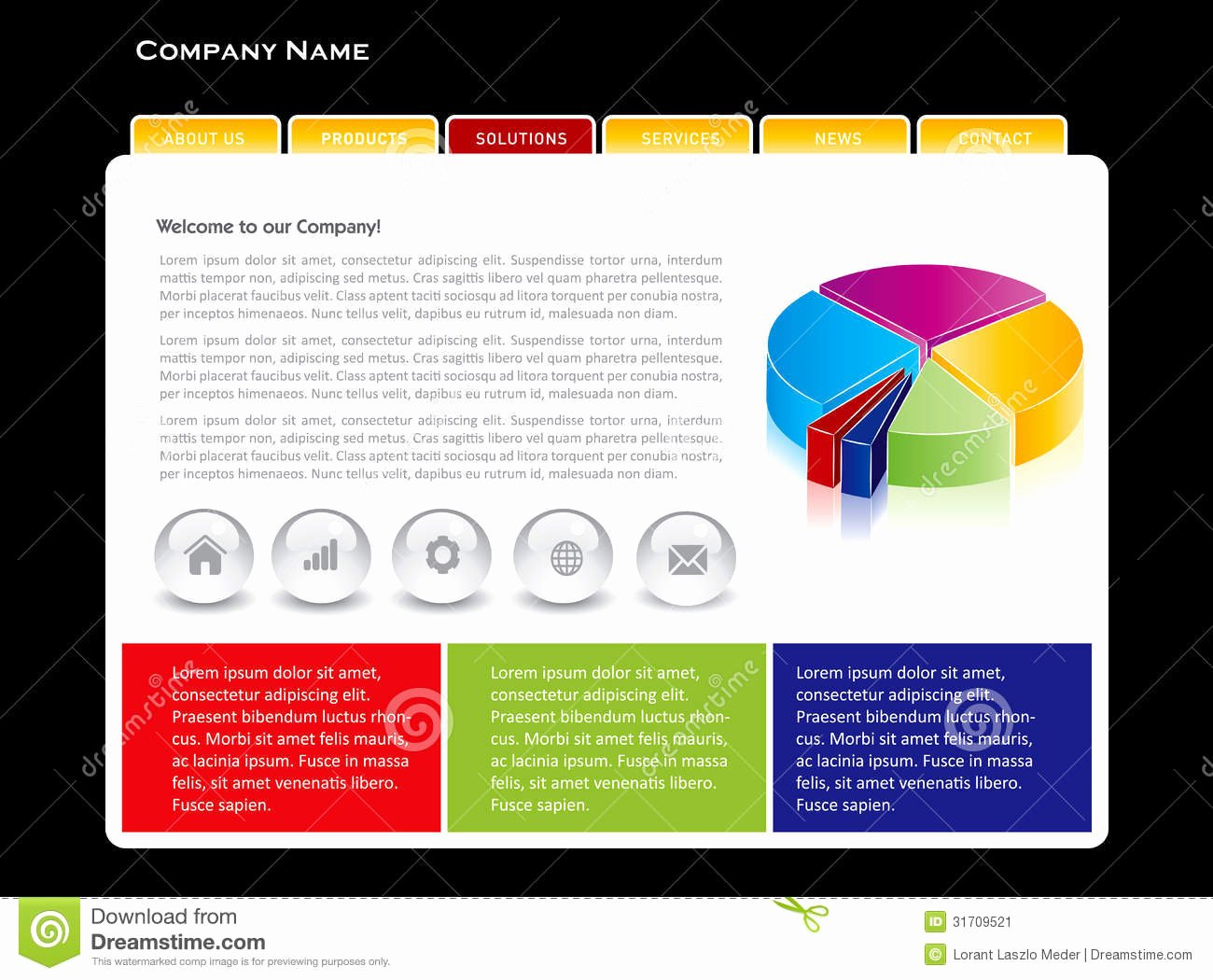 Simple Website Template Stock Image Image