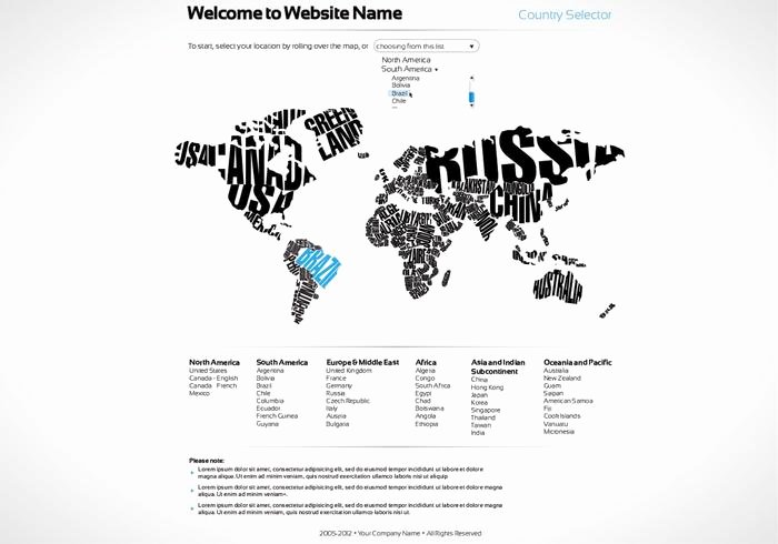 Simple World Map Website Vector Template Download Free