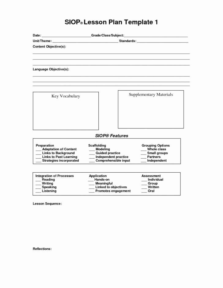 Siop Lesson Plan Template 3 Example Flirtyco