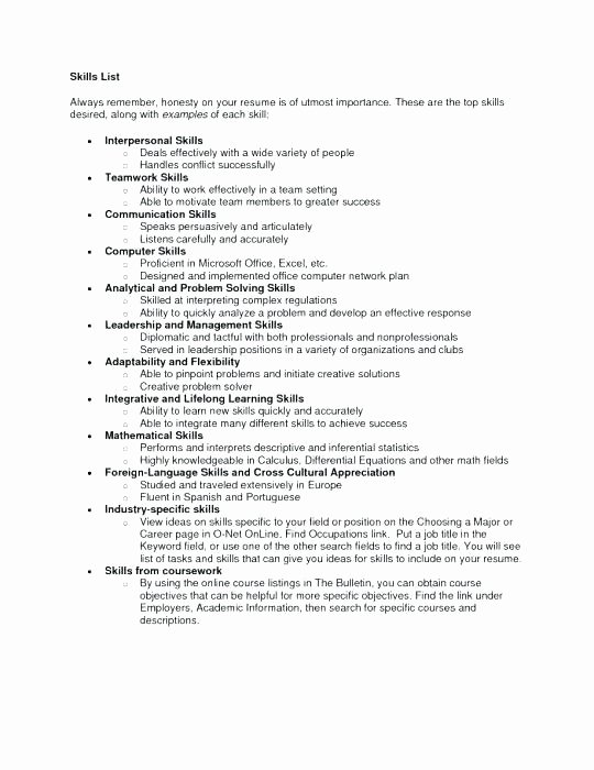 Skill Sets In Resume for Skills Based – Spacesheep