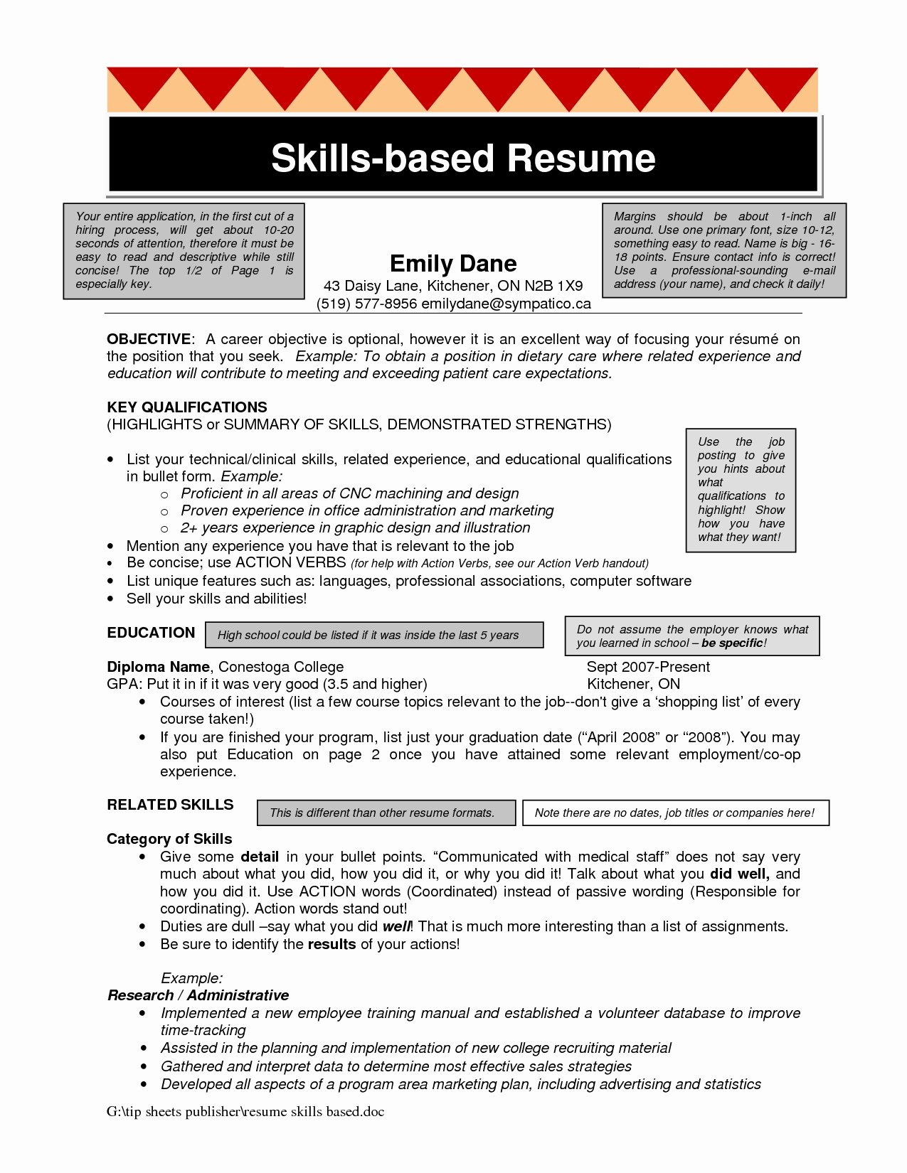 Skills Based Resume Template