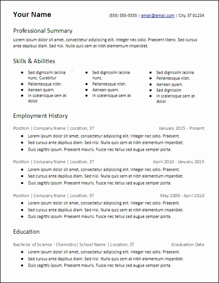 Skills Based Resume Templates Free to Download