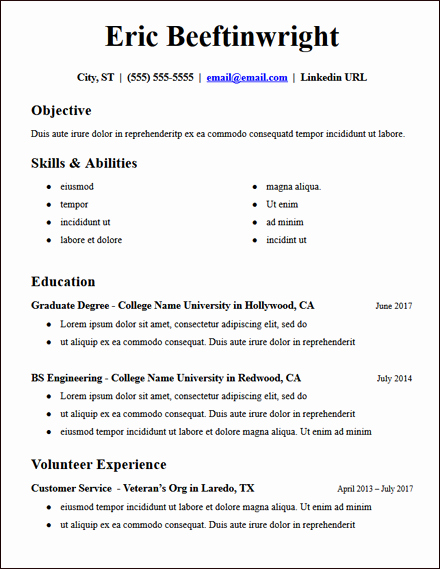 Skills Based Resume Templates Free to Download