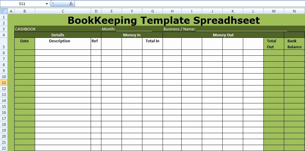 Small Business Bookkeeping Template