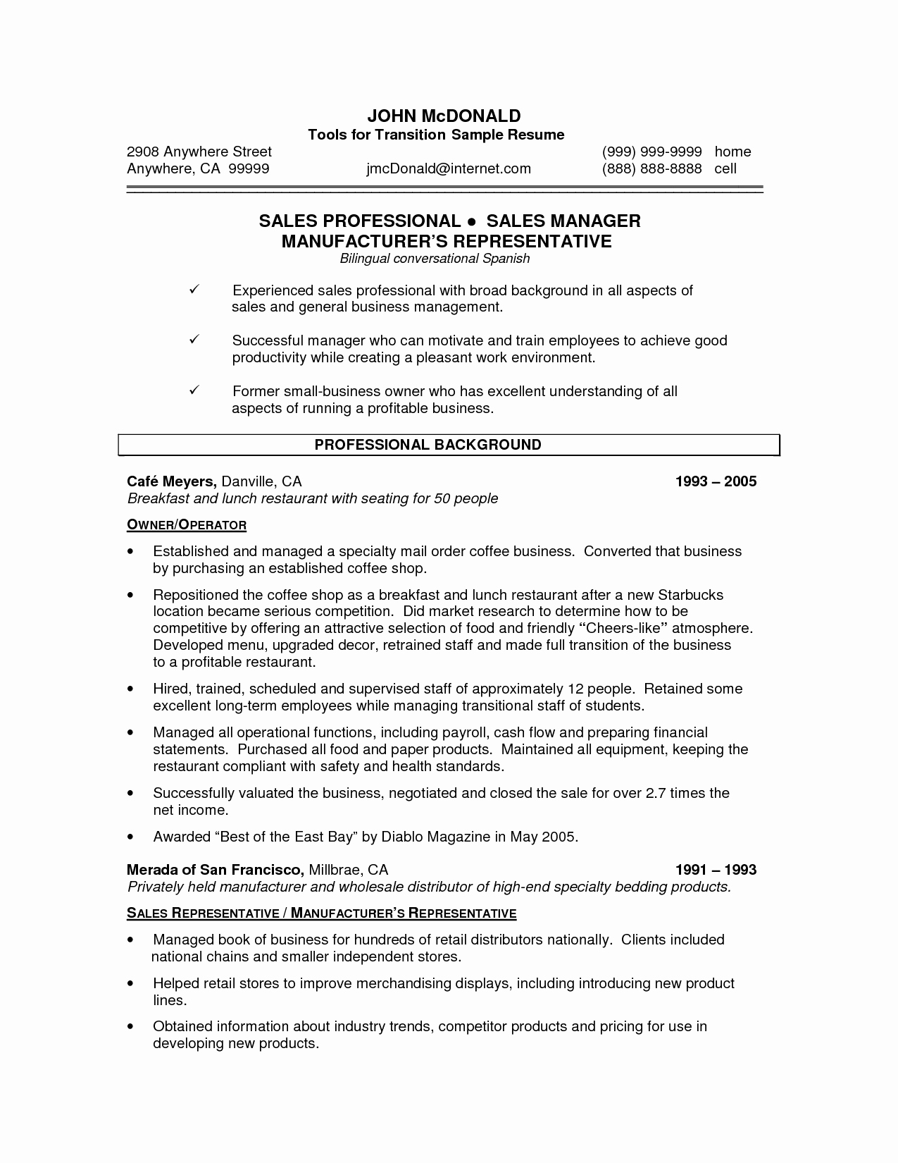 Small Business Owner Resume Template Bongdaao