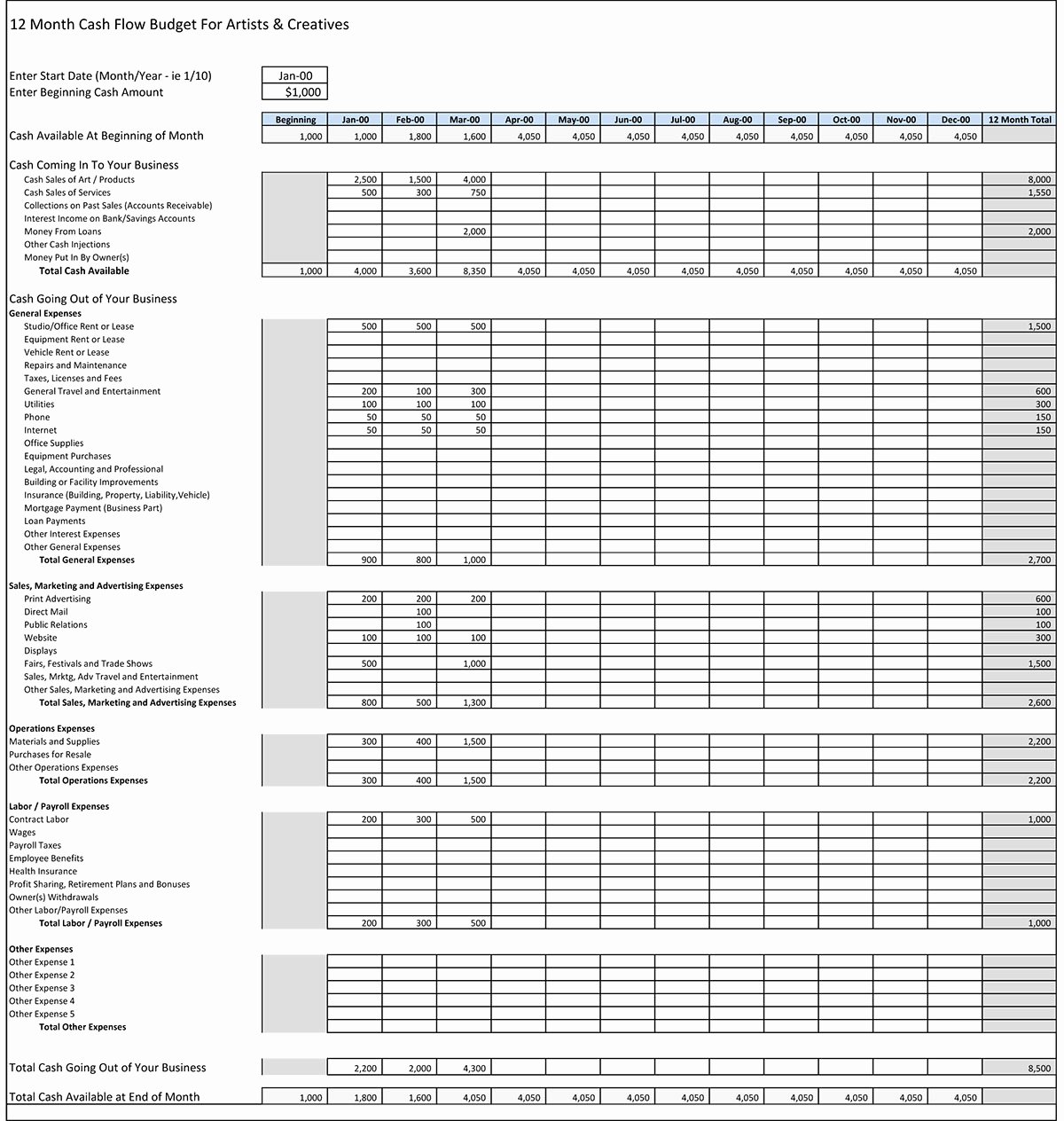 small business spreadsheet for in e and expenses 3 2