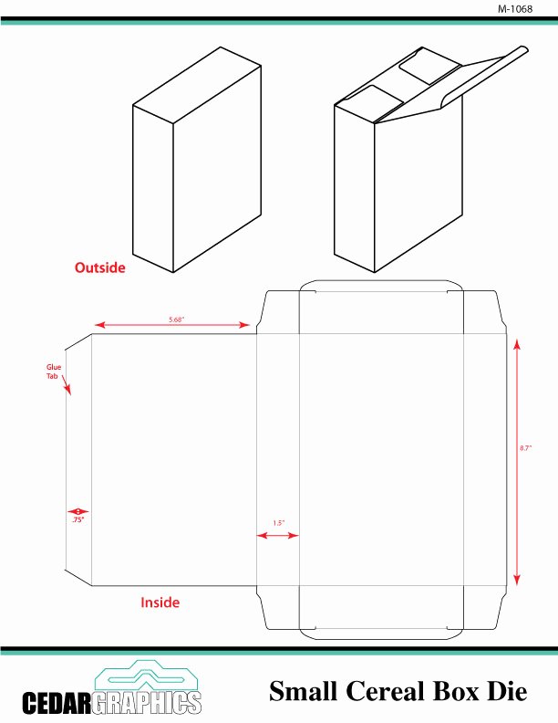 Small Cereal Box Template