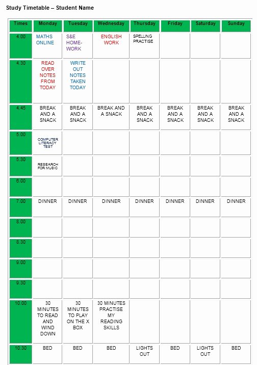 Snack Schedule Template Gecce Tackletarts