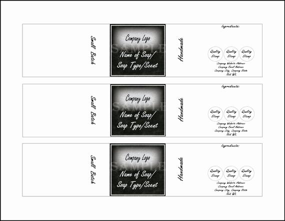 Soap Label Template Printable 4 Files 4 Diy 2 X 10&quot; Blank