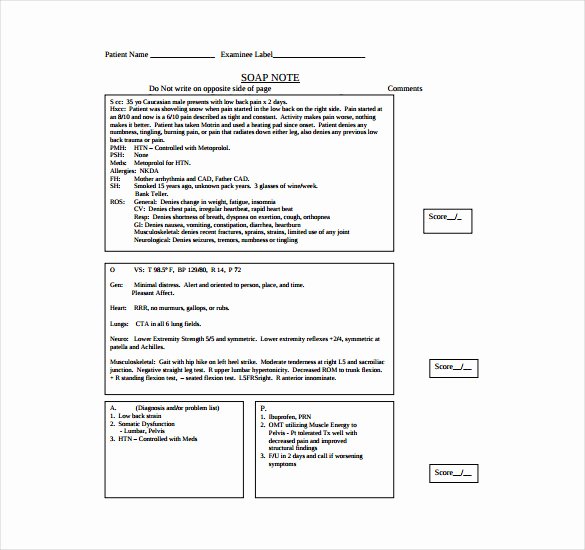 soap note template