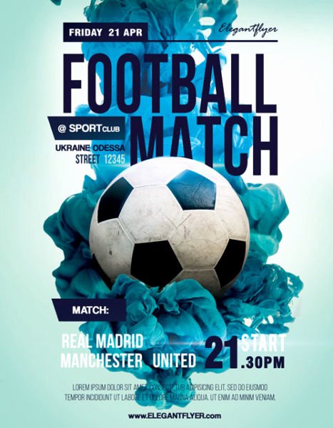 Soccer Match Free Sport Flyer Template Download Flyer