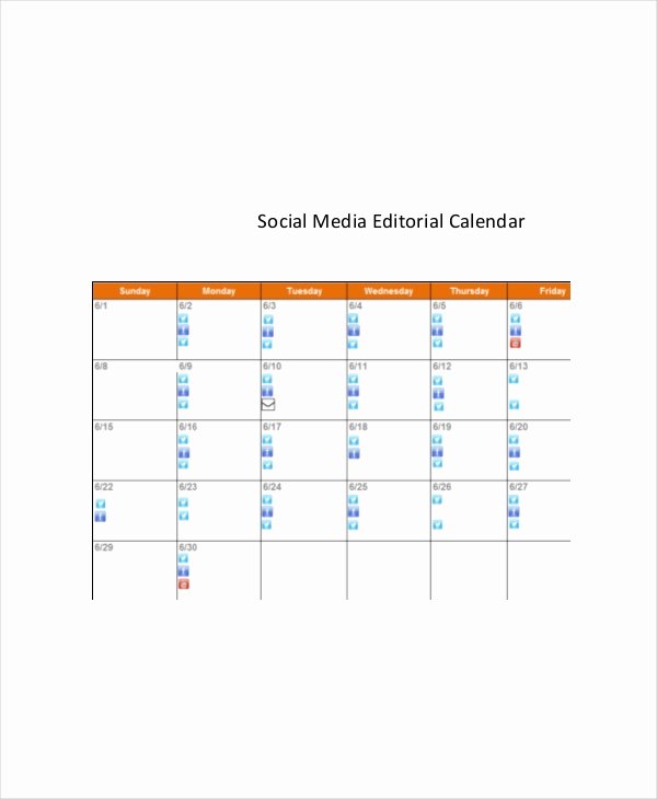 Social Media Calendar Template 7 Free Word Excel Pdf