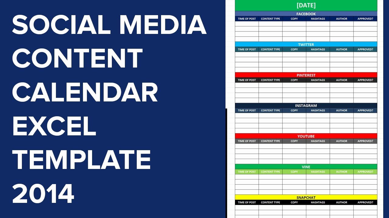 social media editorial calendar excel template