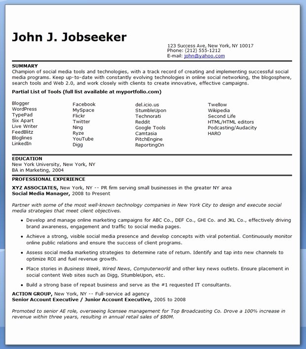 social media munity manager resume sample