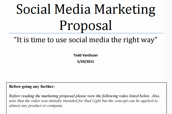 social media proposal of social media proposal template free