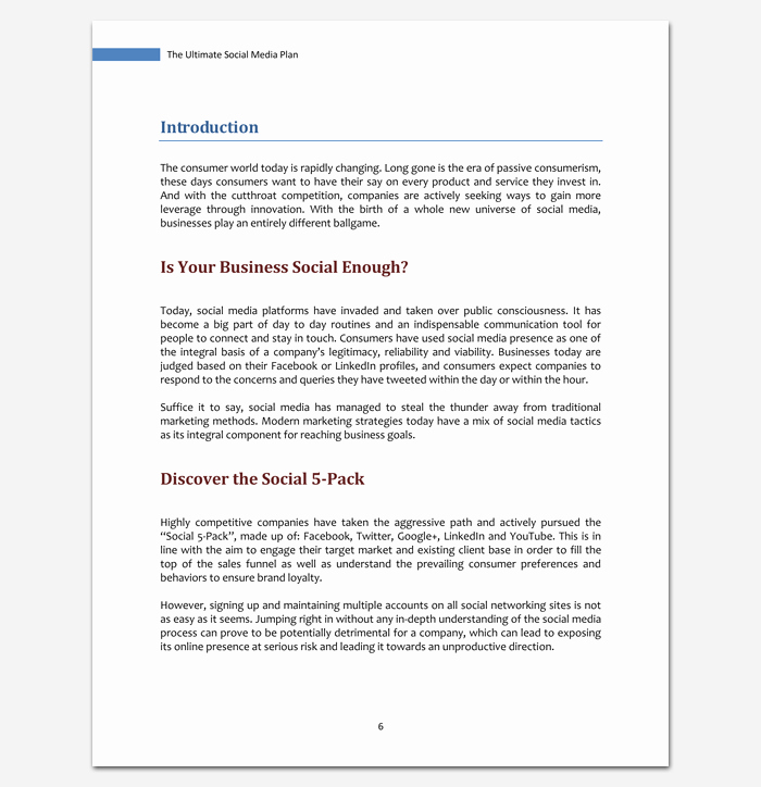 Social Media Strategy Outline Template 7 Samples for