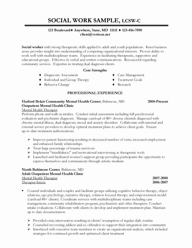Social Work Resume Examples 2012 Case Study London