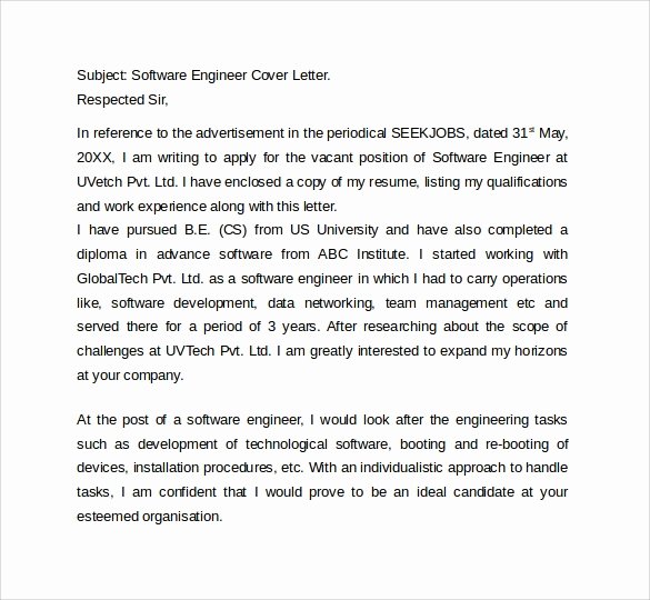 Software Engineer Cover Letter Internship Mfacourses887