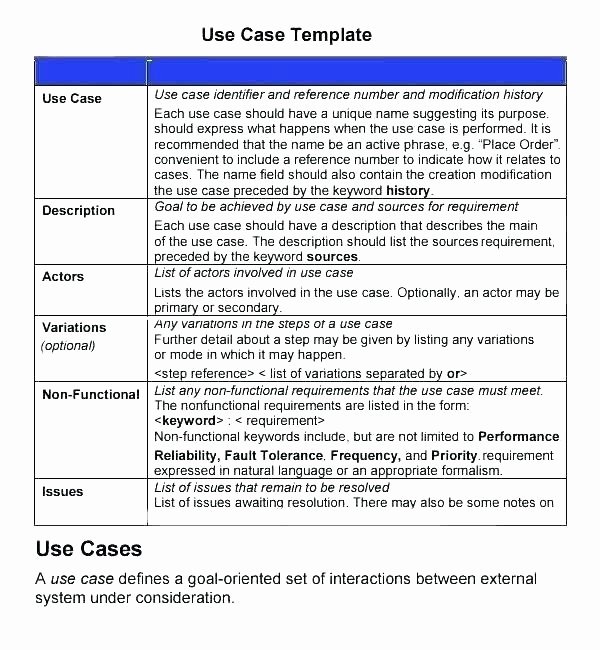 Software Use Case Template