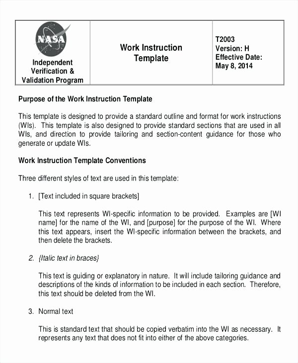 Sop Templates Visual Work Instructions Standard Operating