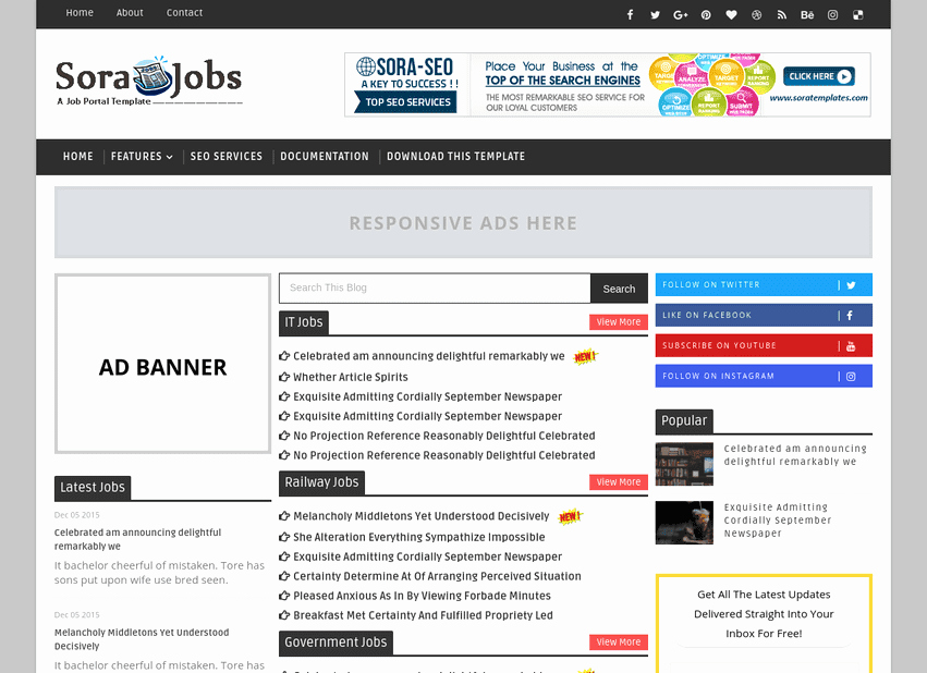 sora jobs blogger template