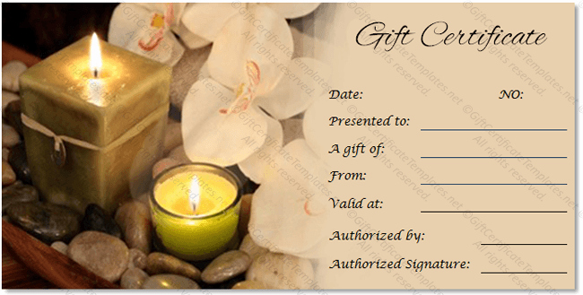 Spa Gift Certificate Templates