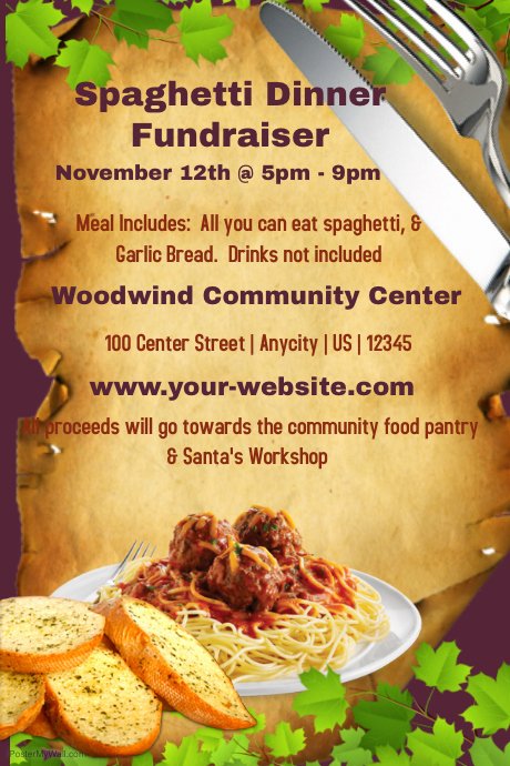 Spaghetti Dinner Fundraiser Template