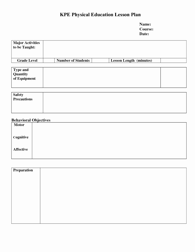 Special Ed Lesson Plan Template