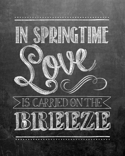 Spring Chalkboard Free Printable &amp; Template Yellow Bliss