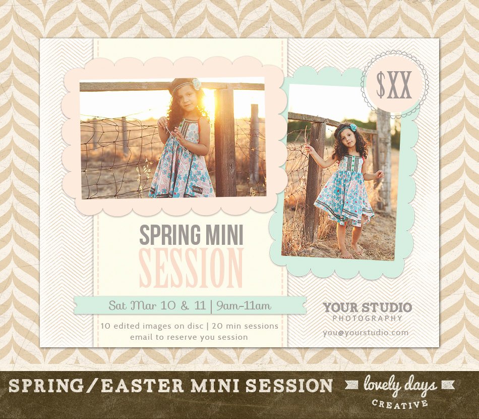 Spring Mini Session Marketing Board Flyer Ad by