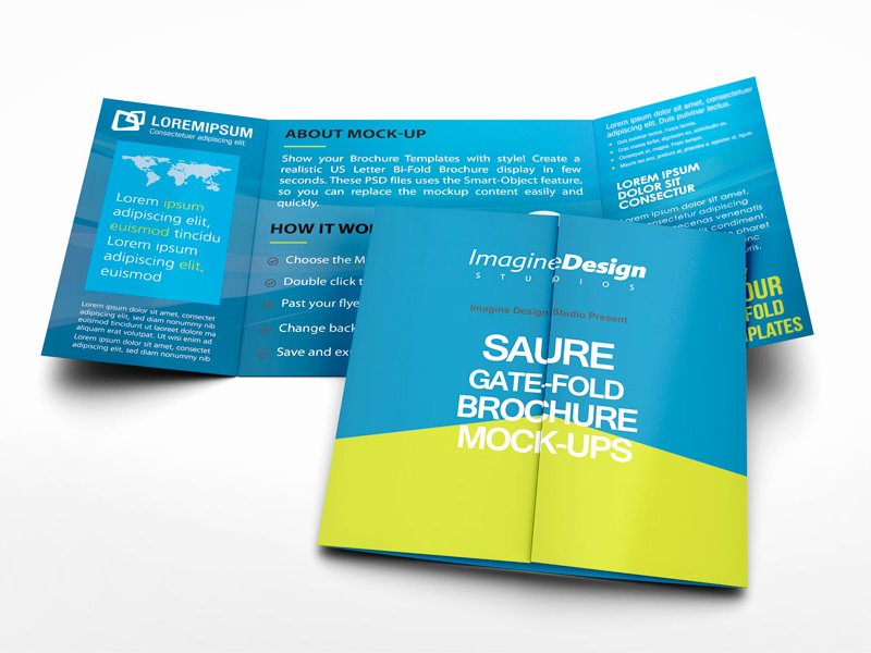 Square Gate Fold Brochure Mockup by Idesignstudio Dribbble