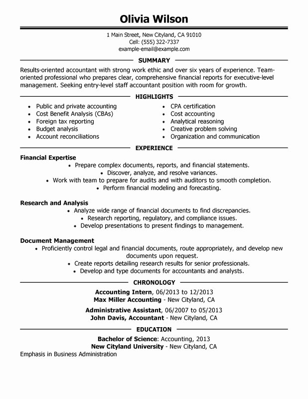Staff Accountant Resume Examples – Free to Try today