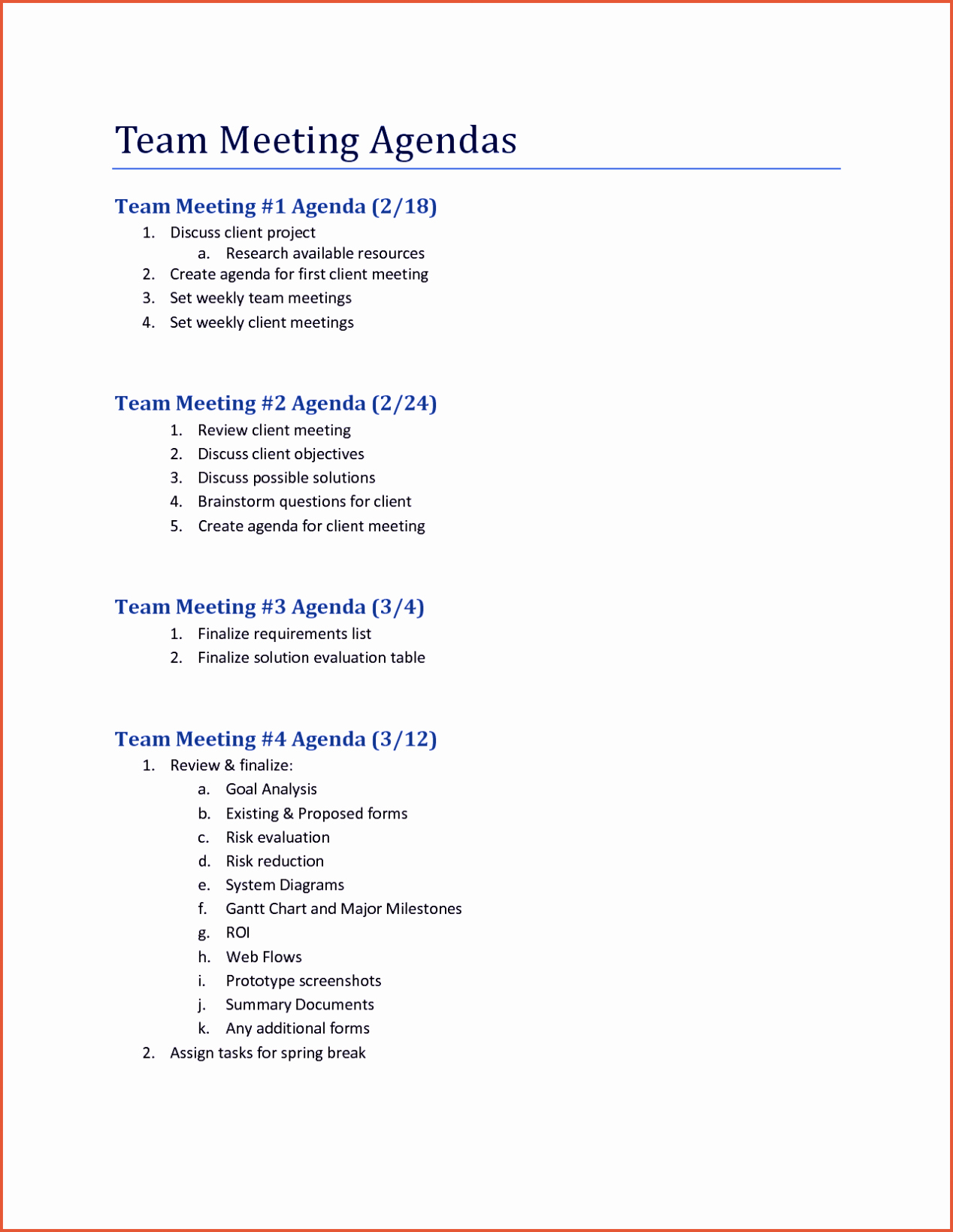 Staff Board &amp; Team Meeting Agenda Template Word Excel