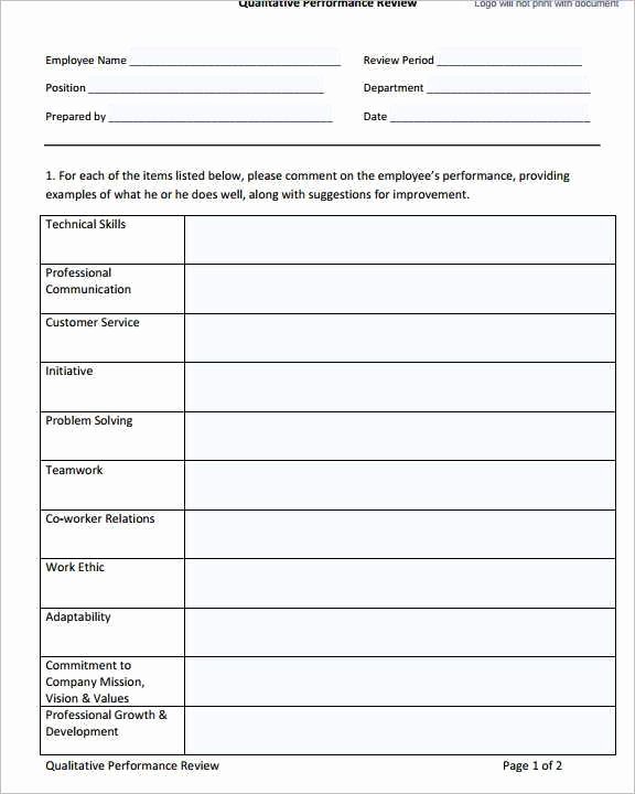 Staff Evaluation form