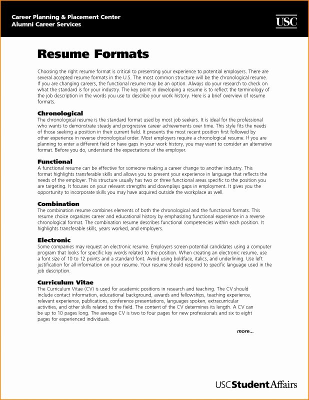 Standard Font Size for Resume