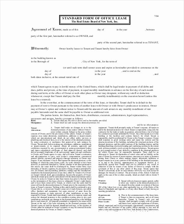 Standard Lease Agreement 12 Free Pdf Word Documents