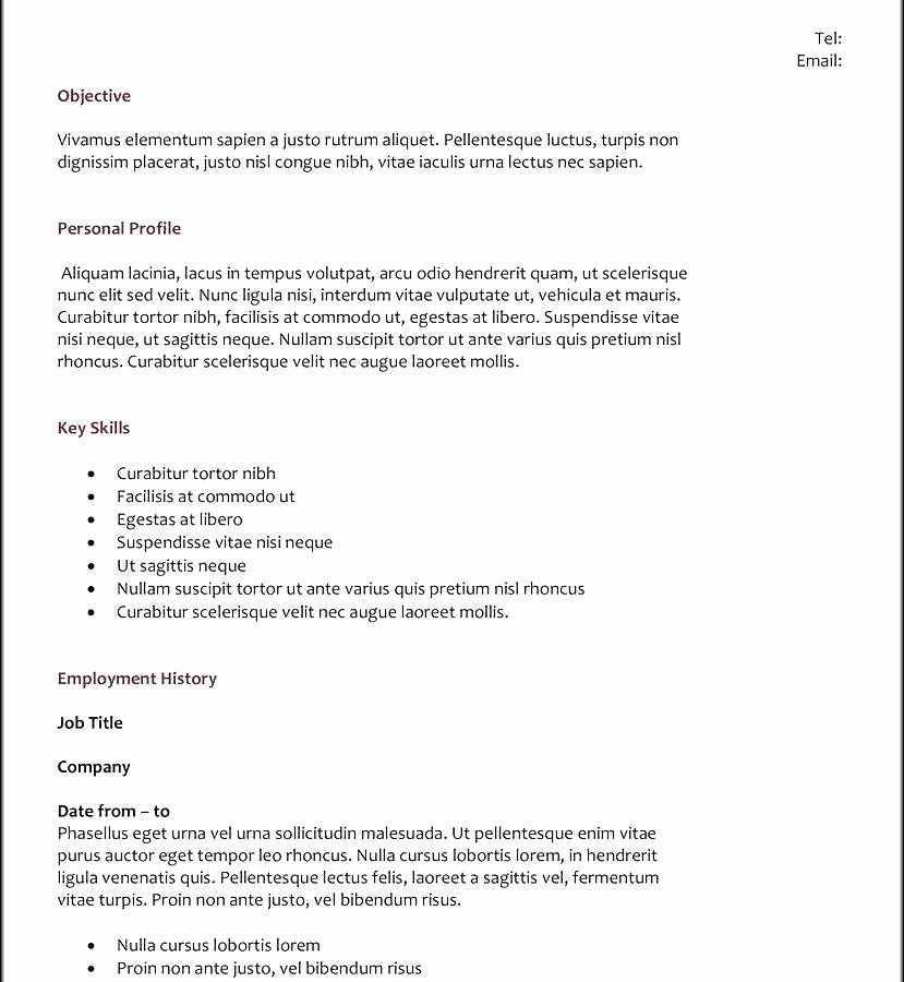 Standard Professional Resume format – Resume Tutorial Pro