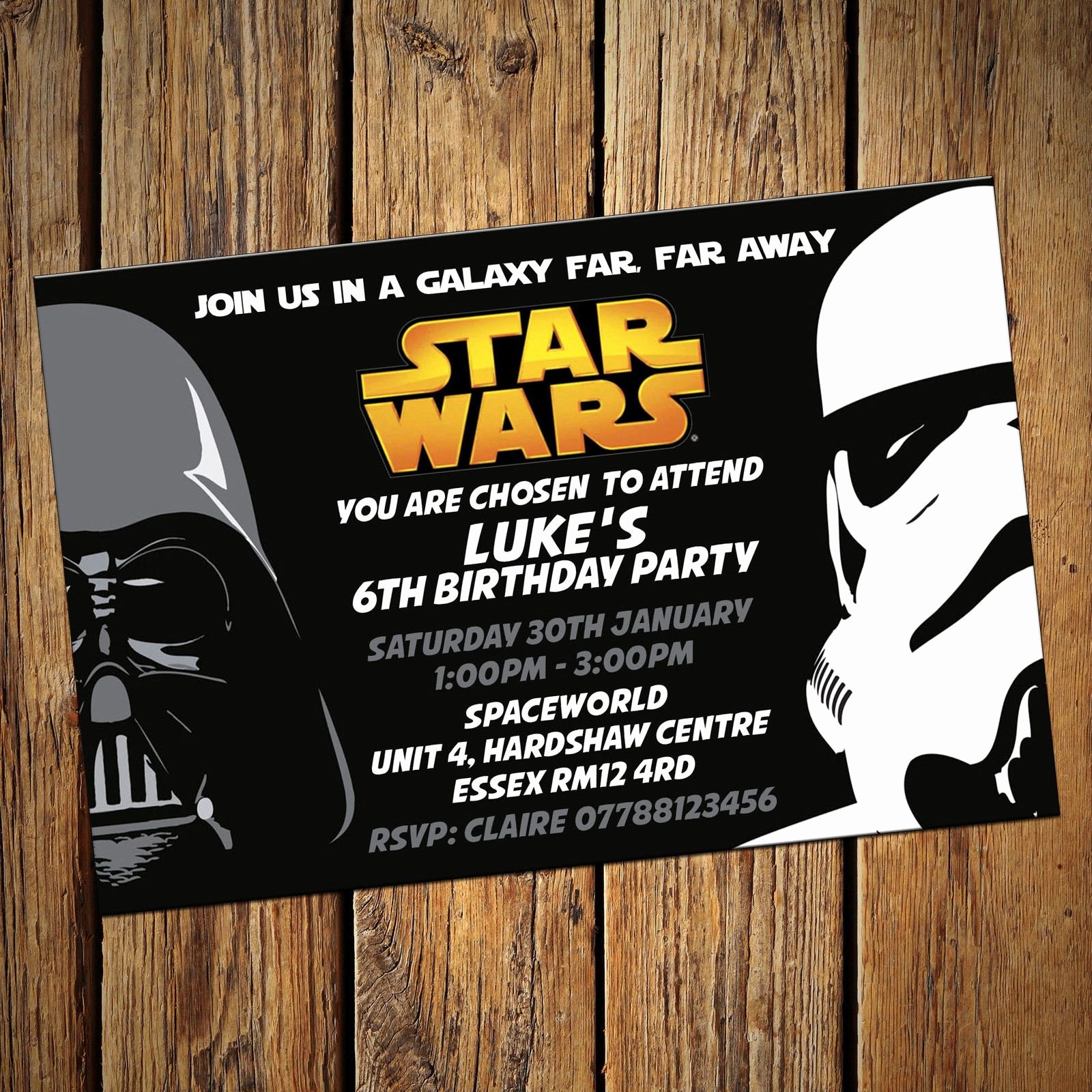 Star Wars Personalised Party Invitations Birthday Invites