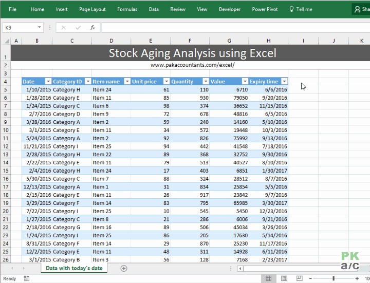 Stock Ageing Analysis Reports Using Excel How to