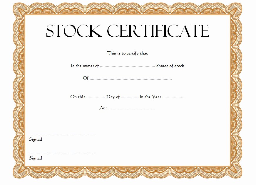 Stock Certificate Template 1 – the Best Template