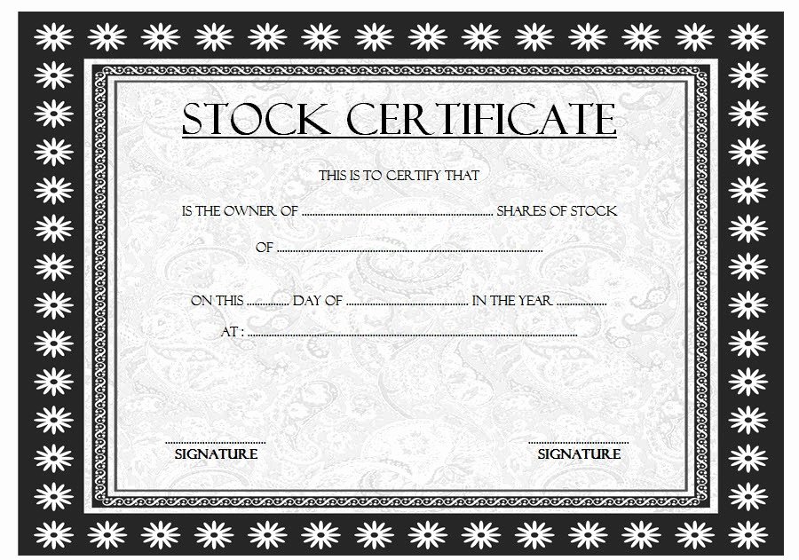 Stock Certificate Template 8 – the Best Template