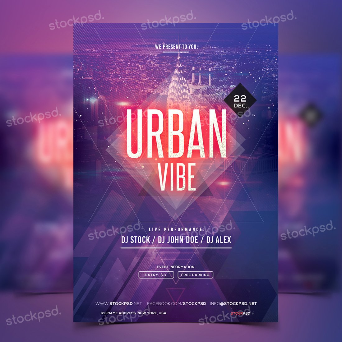 urban vibe free psd party flyer