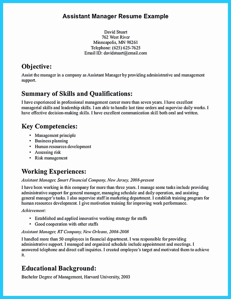 Store assistant Manager Resume that Can Bag You