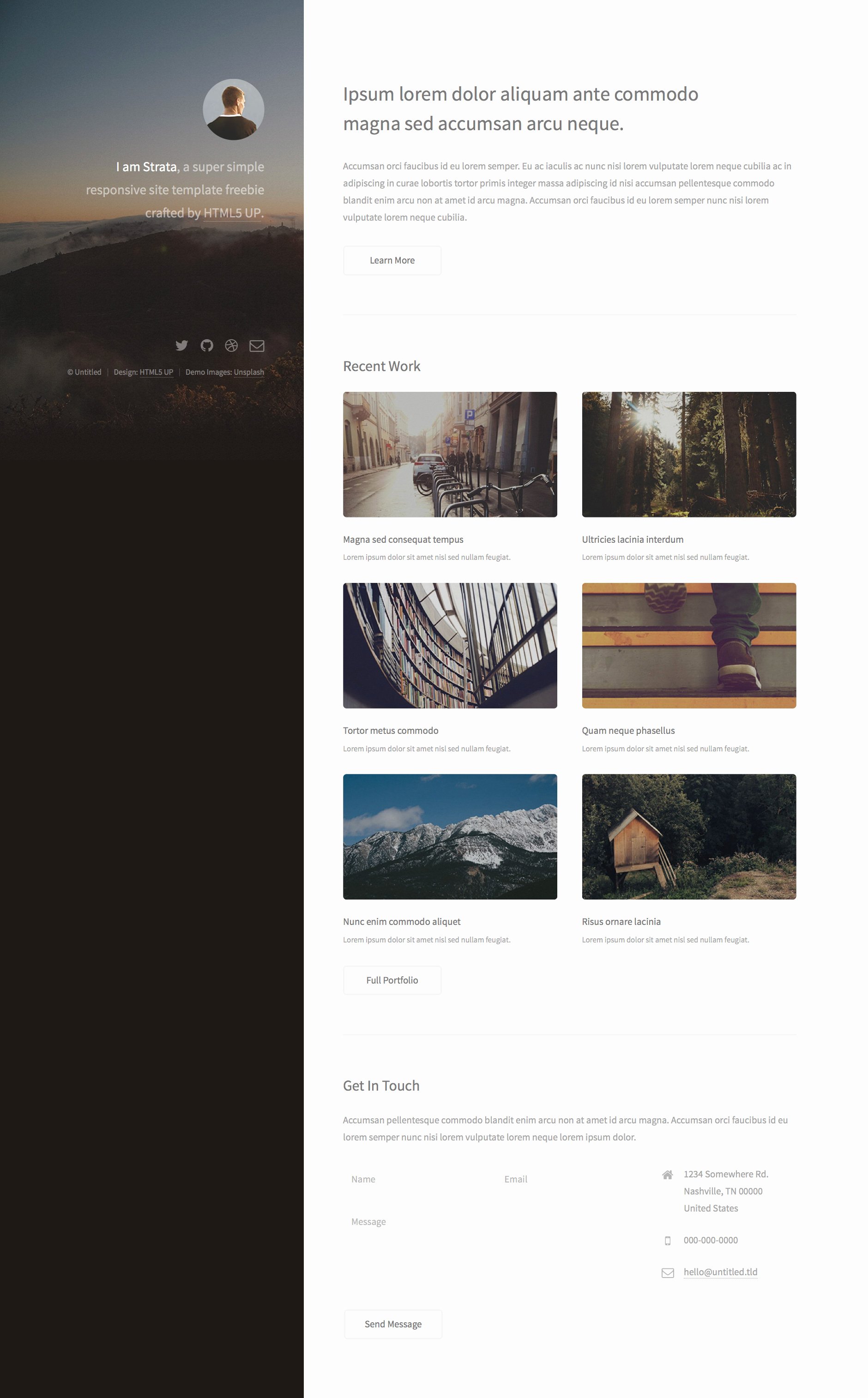 Strata Free Responsive HTML5 Personal Template