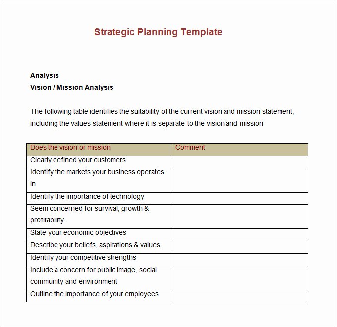 Strategic Account Plan Template 8 Free Word Pdf