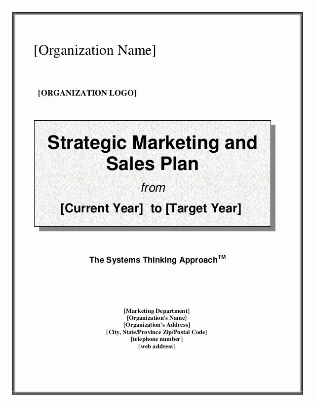 Strategic Marketing &amp; Sales Plan Template