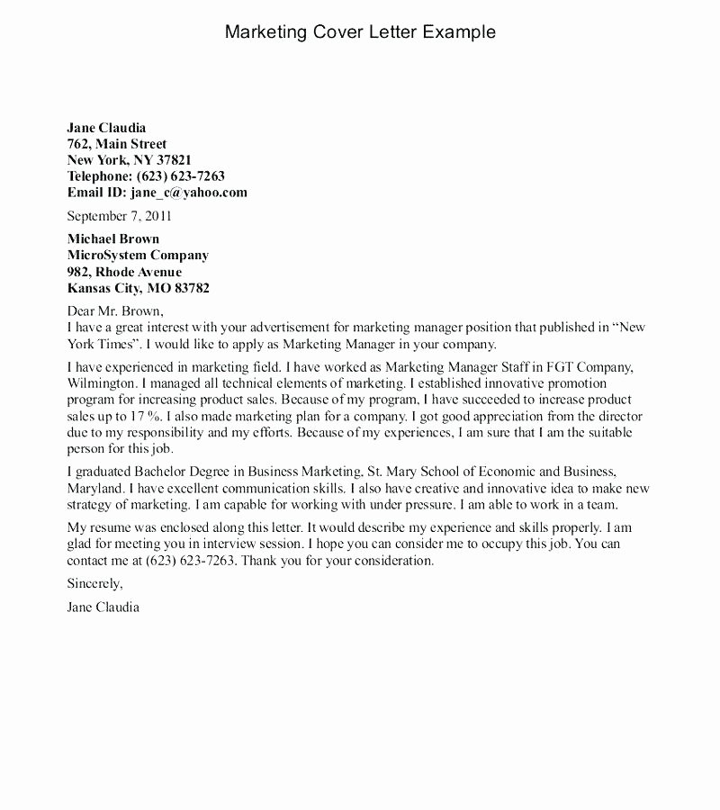 Cover Letter Opening Statement | Latter Example Template