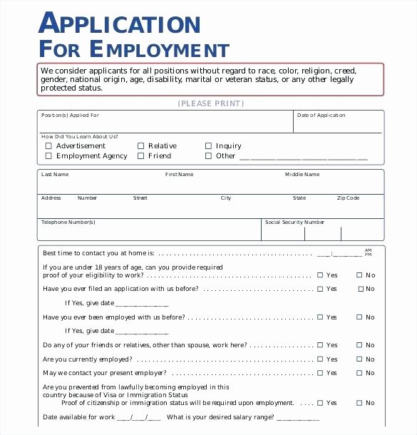 student employment application form template free printable work applications for resume google docs