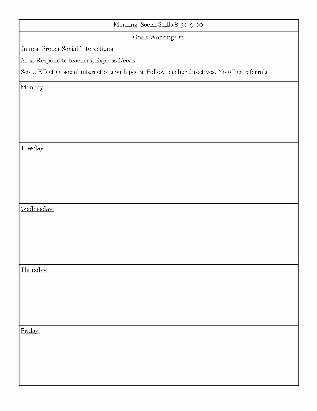 Student Lesson Plan Template Templates Station