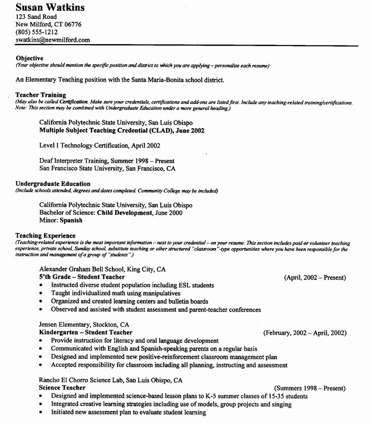 Student Teaching Resume Samples Best Resume Collection